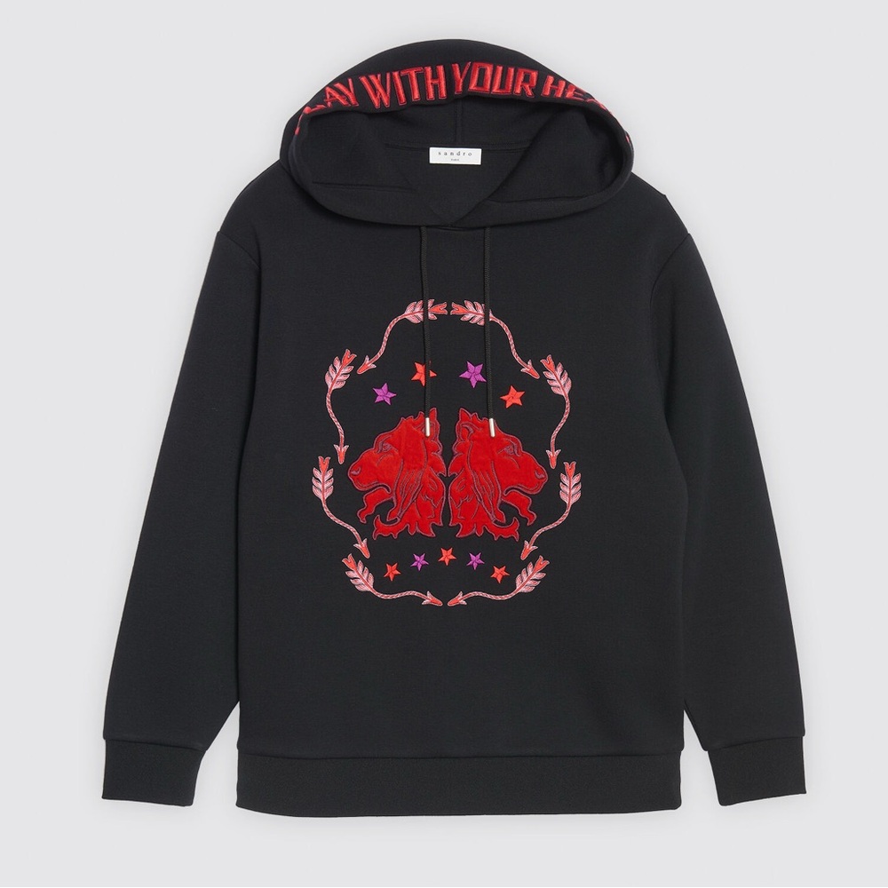 Sandro Embroidered hoodie